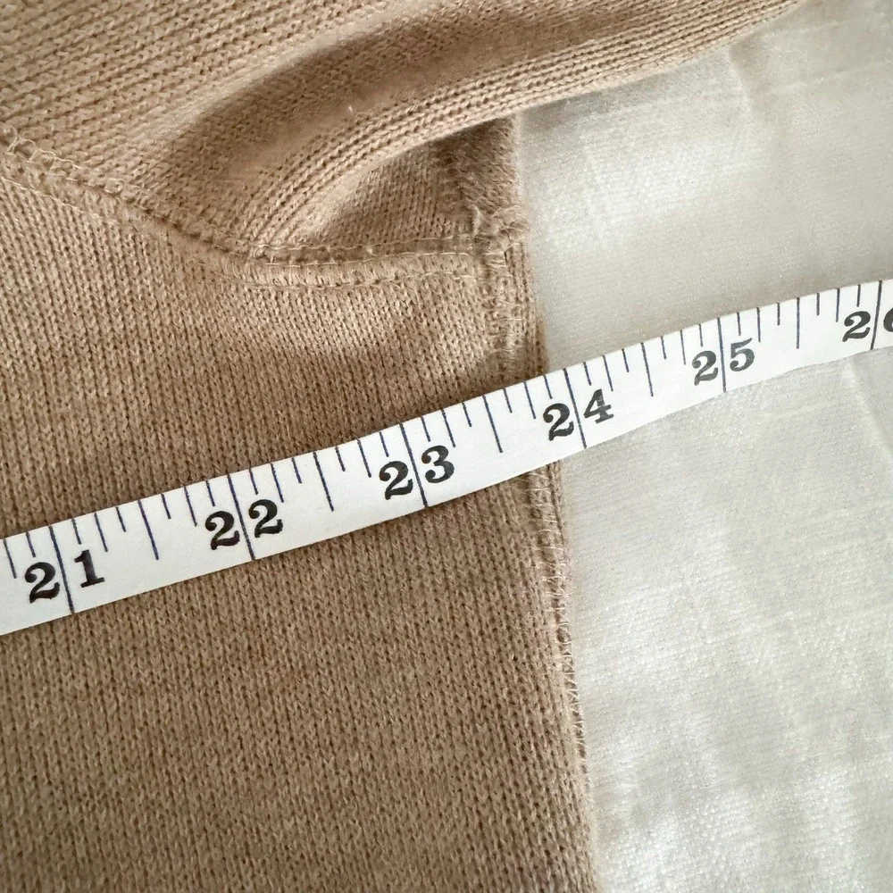 Banana Republic Sweater Men's XL 100% Cotton Tan Quarter‎ Zip Heavy Knit SOFT